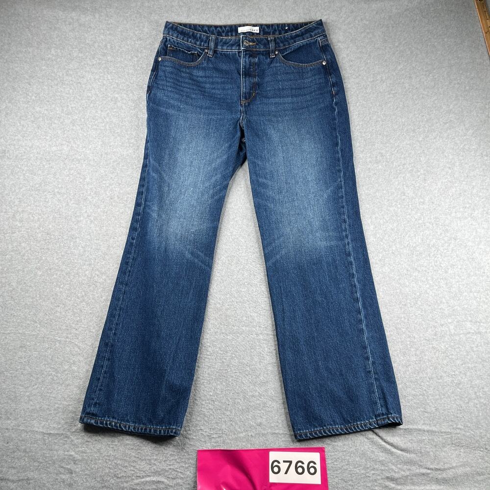 Loft Slouchy Boyfriend Denim Jeans Casual Blue Distressed Womens Size 8 *SEE